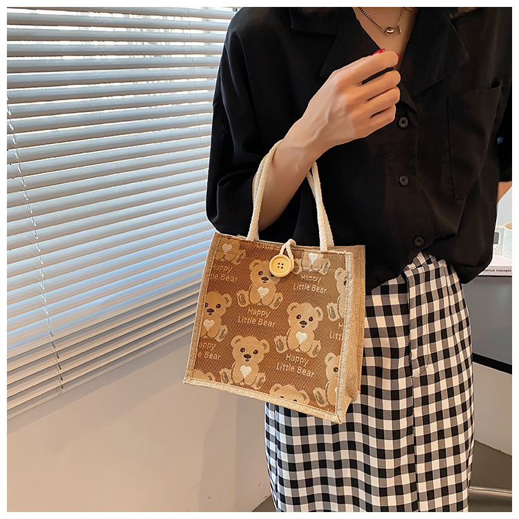 Cute Cartoon Bento Bag Autumn New Fashionable Outdoor Family Bag Handbag Minimalist Trendy Style Light Luxury Designer Bag