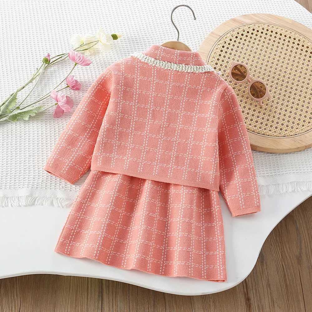 Girls Dresses Clothes Sets Spring Autumn Children Woolen Jersey Sweaters Coats Vest Dress Kids Princess Suit Baby Knitted Outfit L250926I9NB