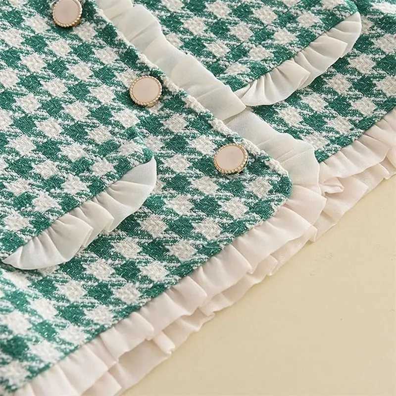 2025 Spring New Korean Edition Girls Fragrance clothing Set Spring and Autumn winter Baby Fashion Lace Childrens Set L250926664Q