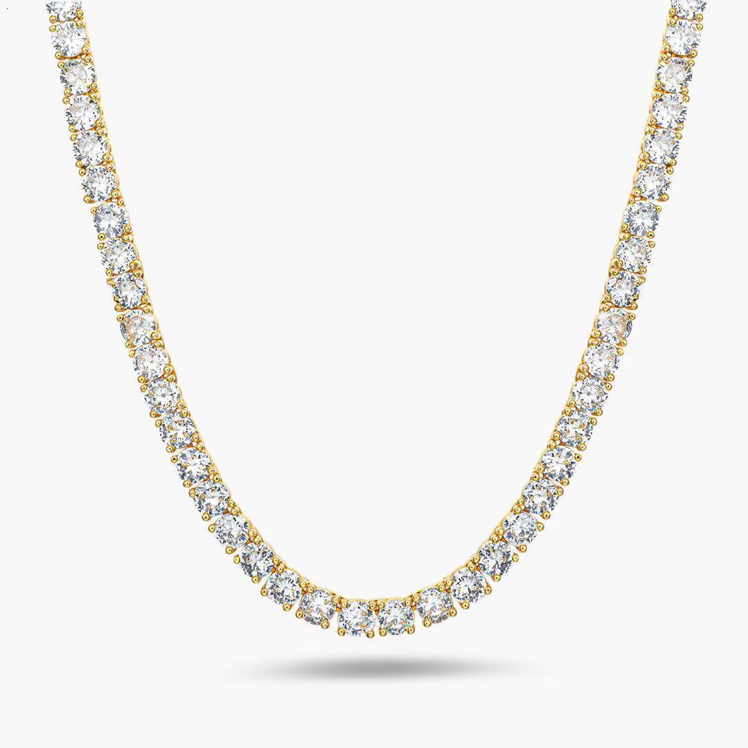 Wholesale 925 Silver Moissanite Tennis Necklace with 5mm Chain GRA Certified Jewelry