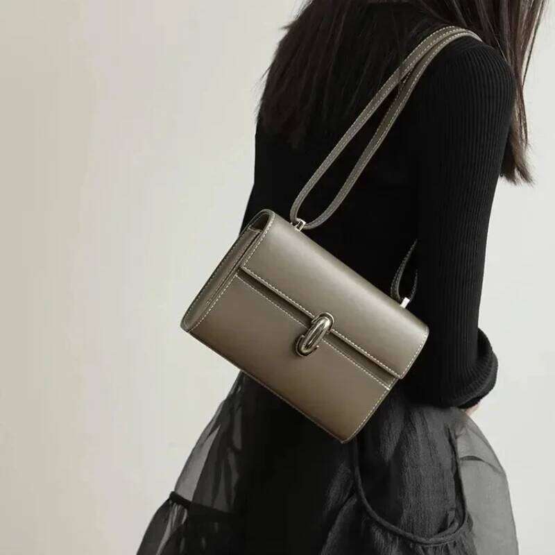 SAVETTE Brand Symmetry 19 Genuine Leather Women's Simple Shoulder Small Square Bag Crossbody Bags