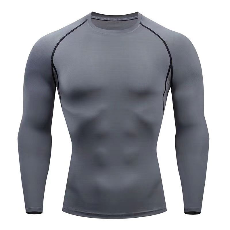 Fitness Clothing Men PRO Tight-Fitting Training Sports Running Basketball Base Layer Quick-Dry Sweat-Wicking High Elastic Long Sleeve T-Shirt