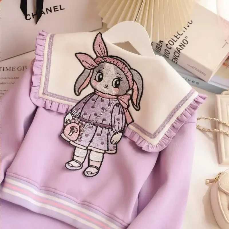 Girls Spring and autumn Korean version of foreign style princess style girl cartoon coat pleated skirt twopiece set L2509263U8L