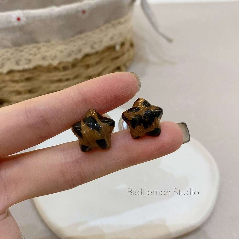 Autumn New French Niche Design Five-Pointed Star Pearl Multi-Wear S Sier Needle Simple Versatile Earrings