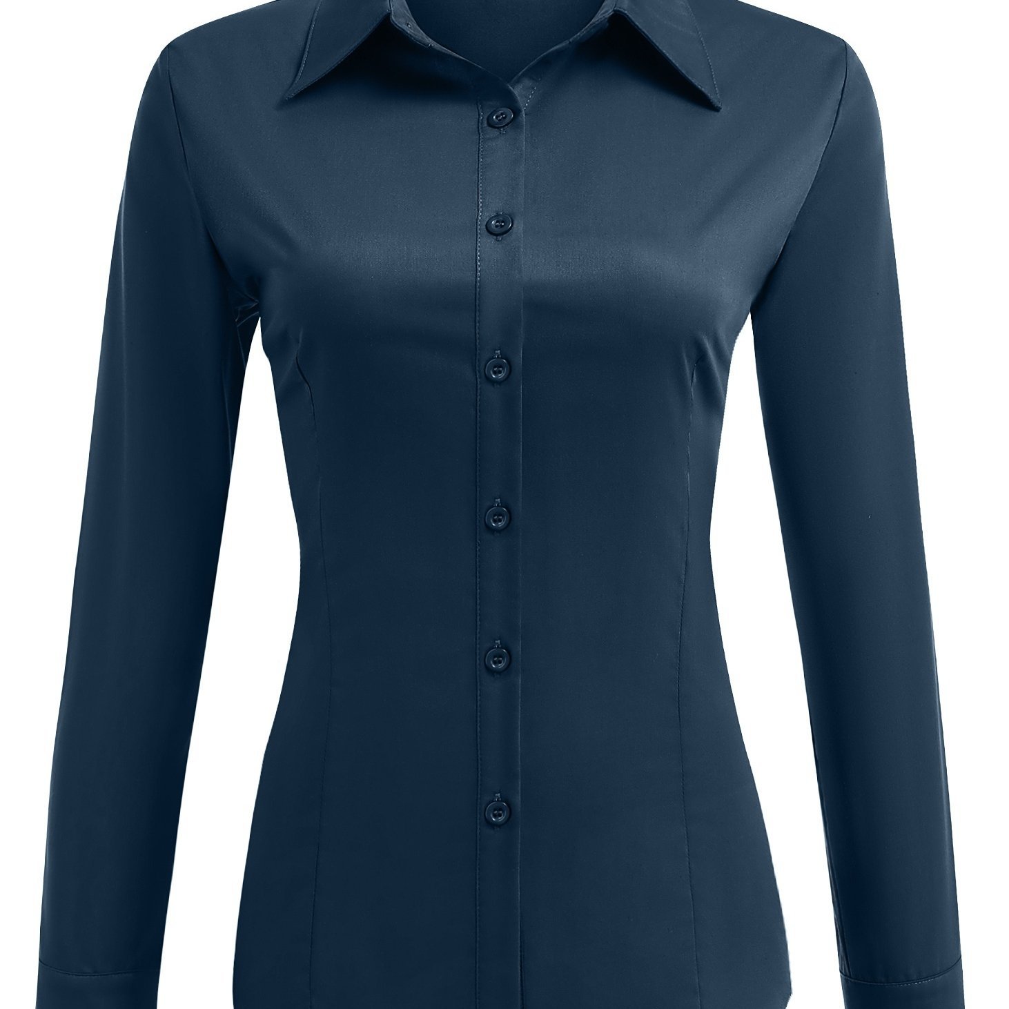 K2260 2024 New European and American Style Women's Slim Button Shirt Business Commuter Basic Shirt Customizable Logo