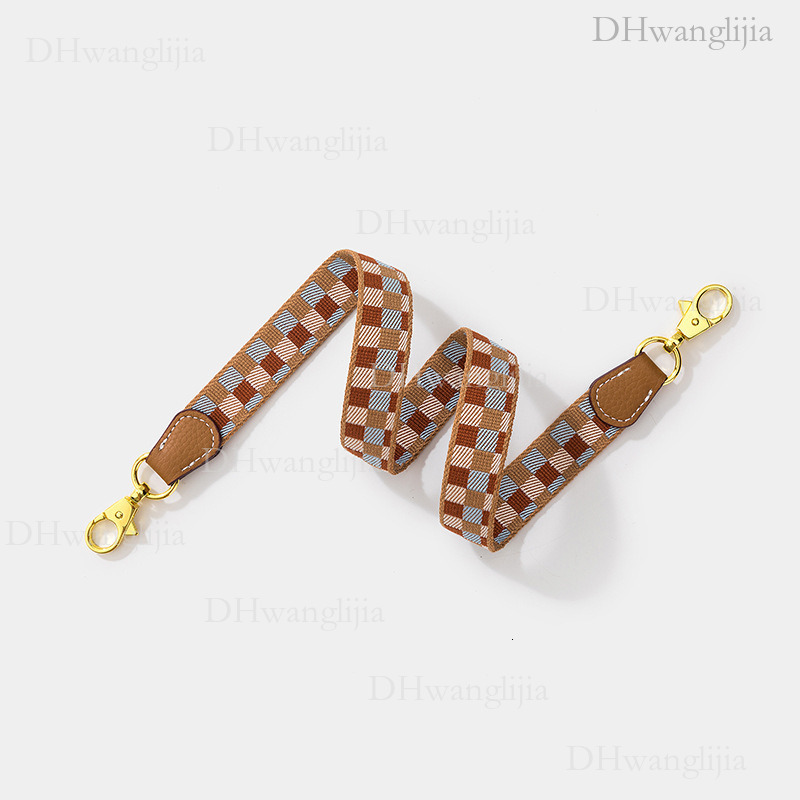 DH Luggage Accessories Checkered Jacquard Ribbon Thin Kelly Evelyn Bag Single Shoulder Crossbody Strap Style