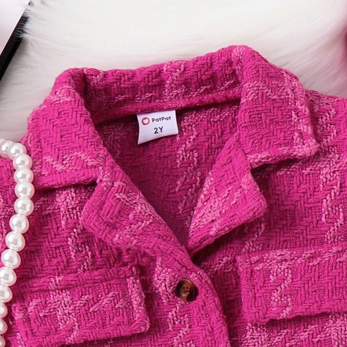 3pcsToddler Girls Solid Color Classic Grid Houndstooth Suit Dress Set with Hat L250926X5D2