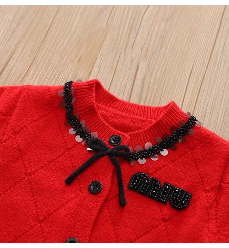 Girls Knitted Clothing Sets Spring Autumn Children Woolen Jersey Sweaters Tops Skirts Princess Dress Suit For Baby Outfits Kids L25092623K2