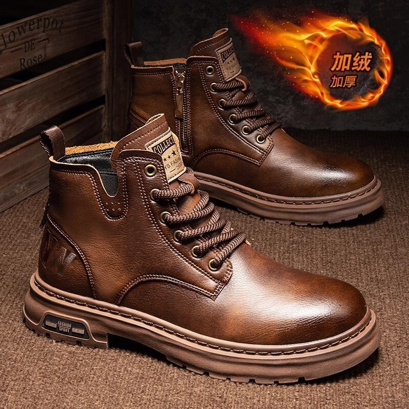 Spring and Autumn Thick Sole Comfortable Soft Breathable Work Korean Style Business Leather Men's Shoes