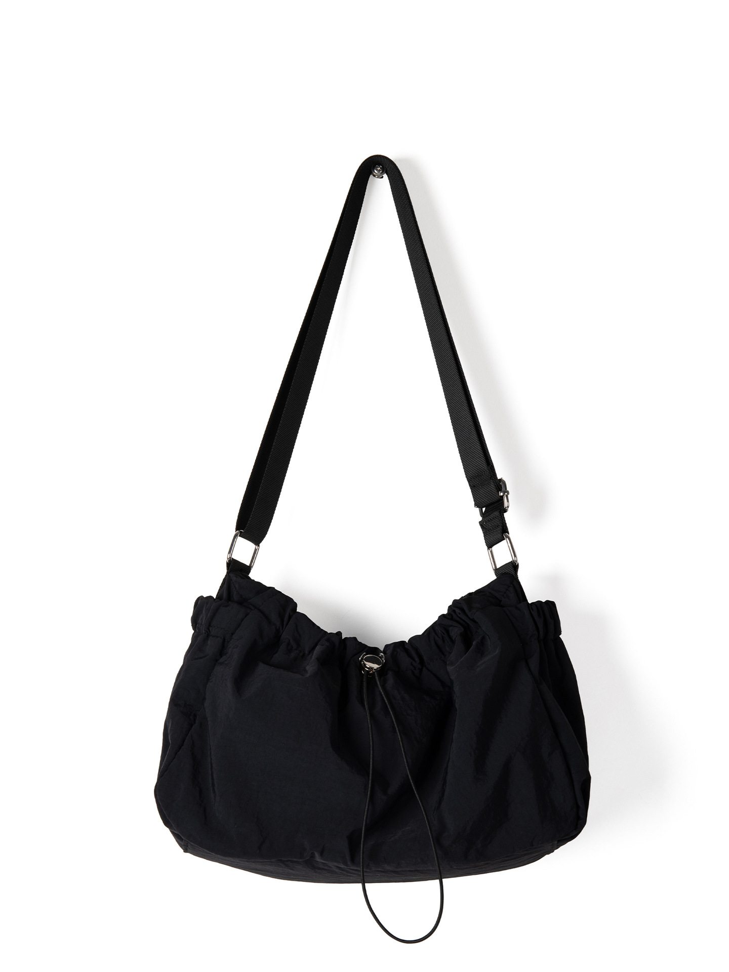 Korean-Style Literary And Fresh Pleated Drawstring Cloud For Women 2025 New Model High-End Lightweight Nylon Shoulder Crossbody Bag