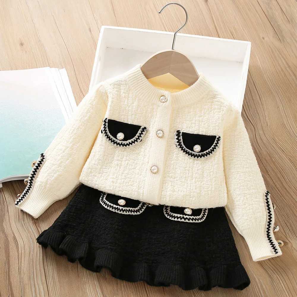 Girls Dress Clothes Sets Spring Autumn Children Woolen Jersey Sweaters Tops Skirts Princess Suit For Baby Dresses Outfits Kids 6 L250926XEQ8