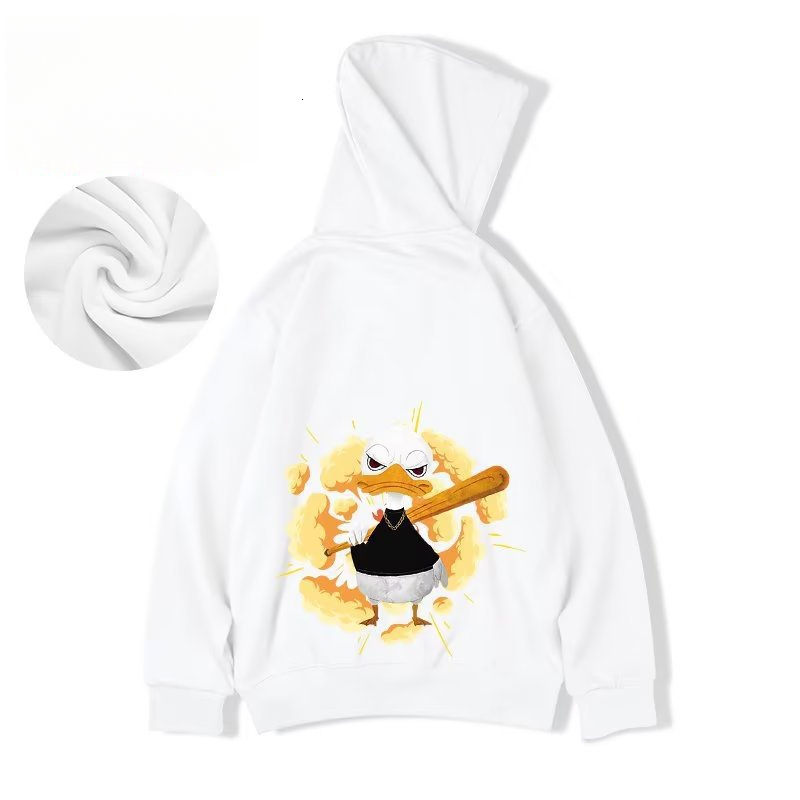 Designer Clothing Luxury Hoodie Autumn Winter Men's American Hip Hop Loose Fit Plus Size Hoodie Men's Fleece Funny Cartoon Print Casual Swea