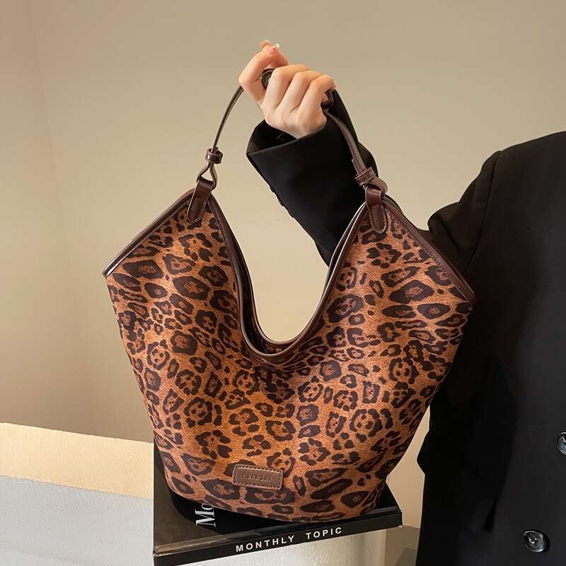 Designer Bags Shoulder Bag Leopard Printed Large Capacity Shoulder Bags New Fashion Color-Block Shopping Handbag Trendy Tote Bag