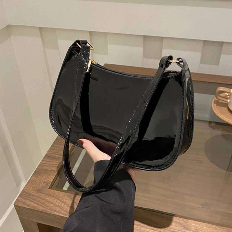 Retro Solid Color PU Leather Shoulder Fashion Women's Handbags Casual Designer Hobos Underarm Bag