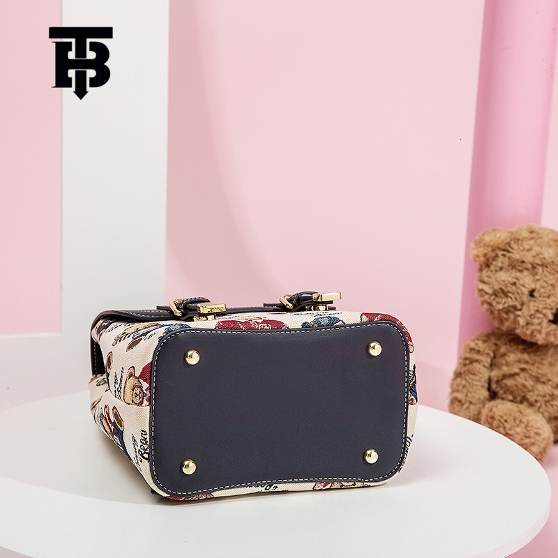 TB BHULAMTE Designer Bag Little Bear Attachment Luxury Bag 2025 New Backpack For Women New Korean Version Double Shoulder Bag Fashionable Versatile Ar