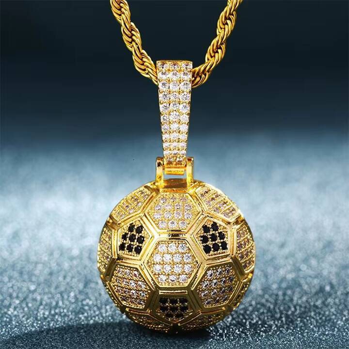 Micro Pave Vvs Moissanite Gra Certificated Iced Out Hip Hop Football Pendant