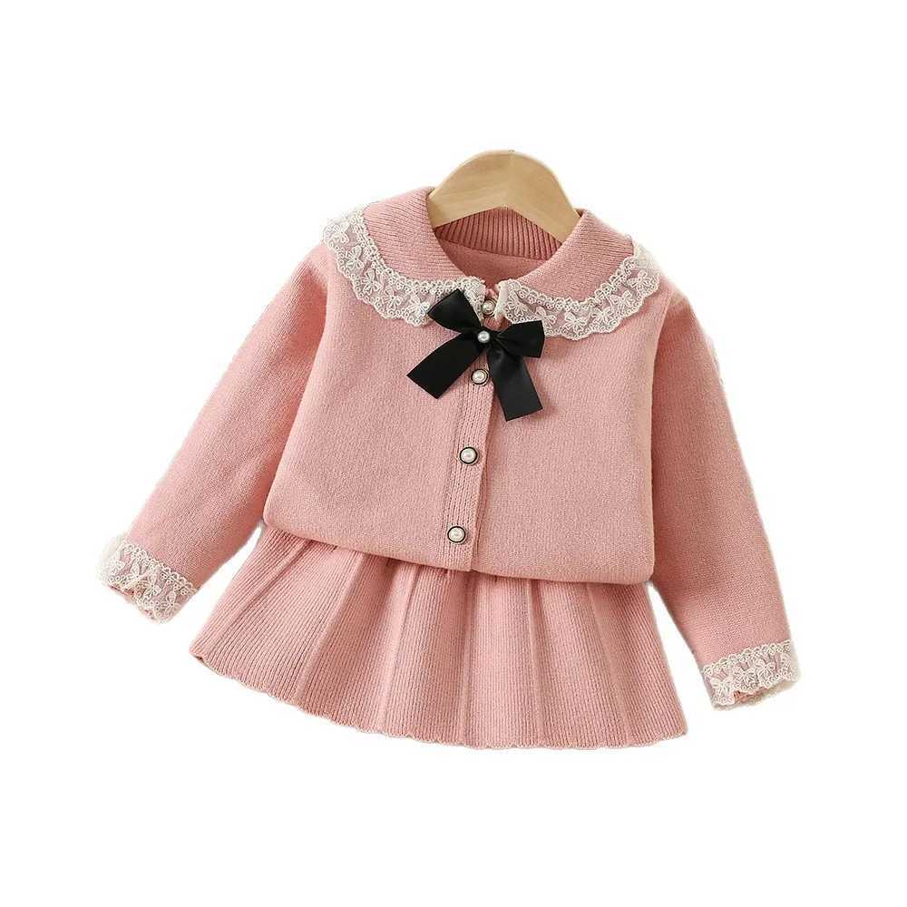 Girls Knitted Clothes Sets Autumn Winter Children Woolen Jersey Sweaters Coats Skirts Kids Princess Dress Suit For Baby Outfits L250926UIMH