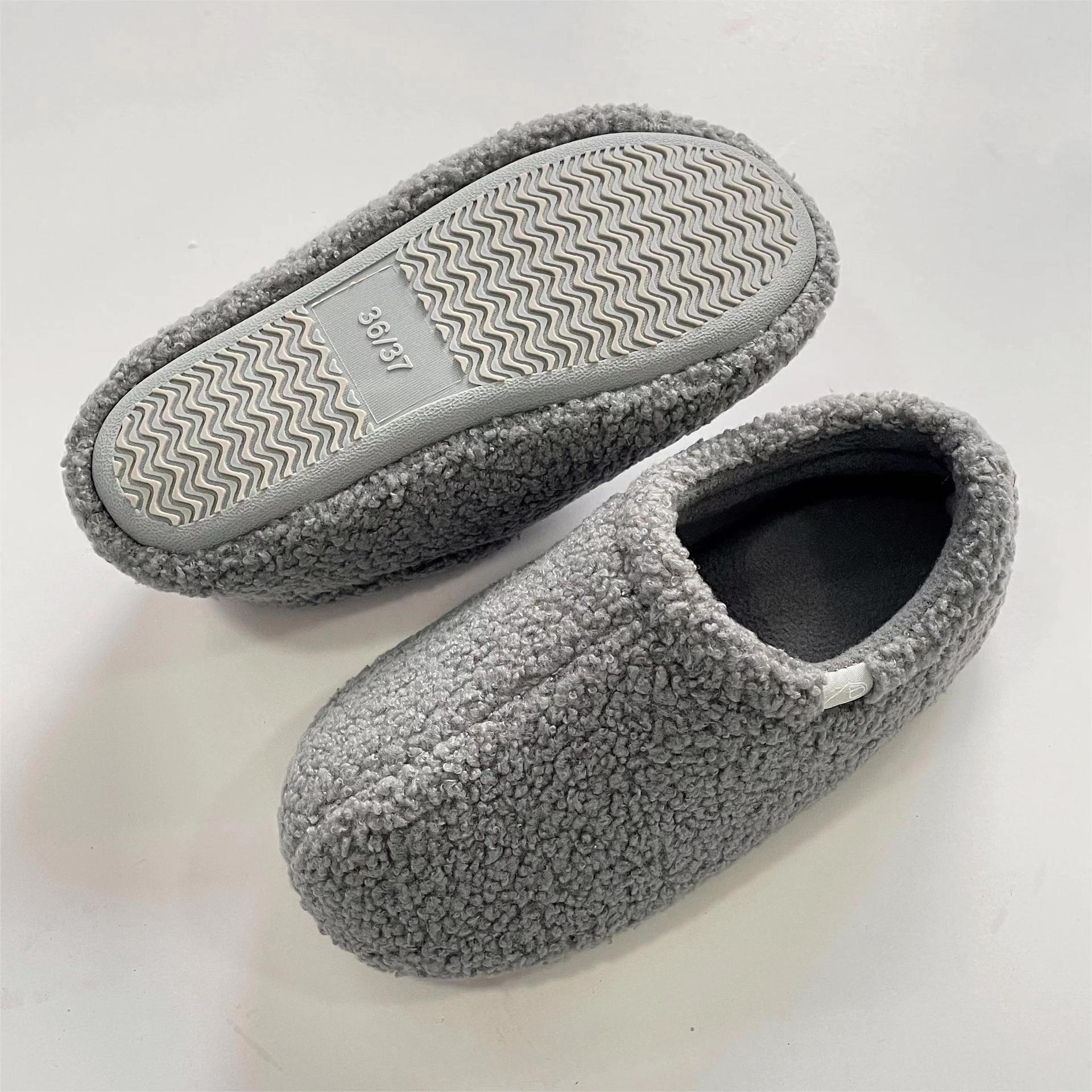 Teddy Fleece Full Coverage Heel Silent Maternity Non-Slip Home Indoor Unisex Couple Slippers ddmymarket
