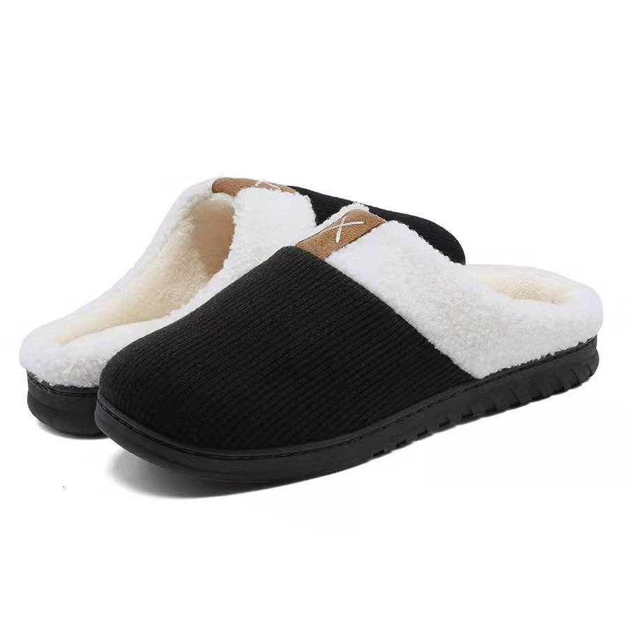 2021 Autumn Winter Flat Faux Fur One Size Shoes Skin Color Warm Home Cotton Slippers ddmymarket