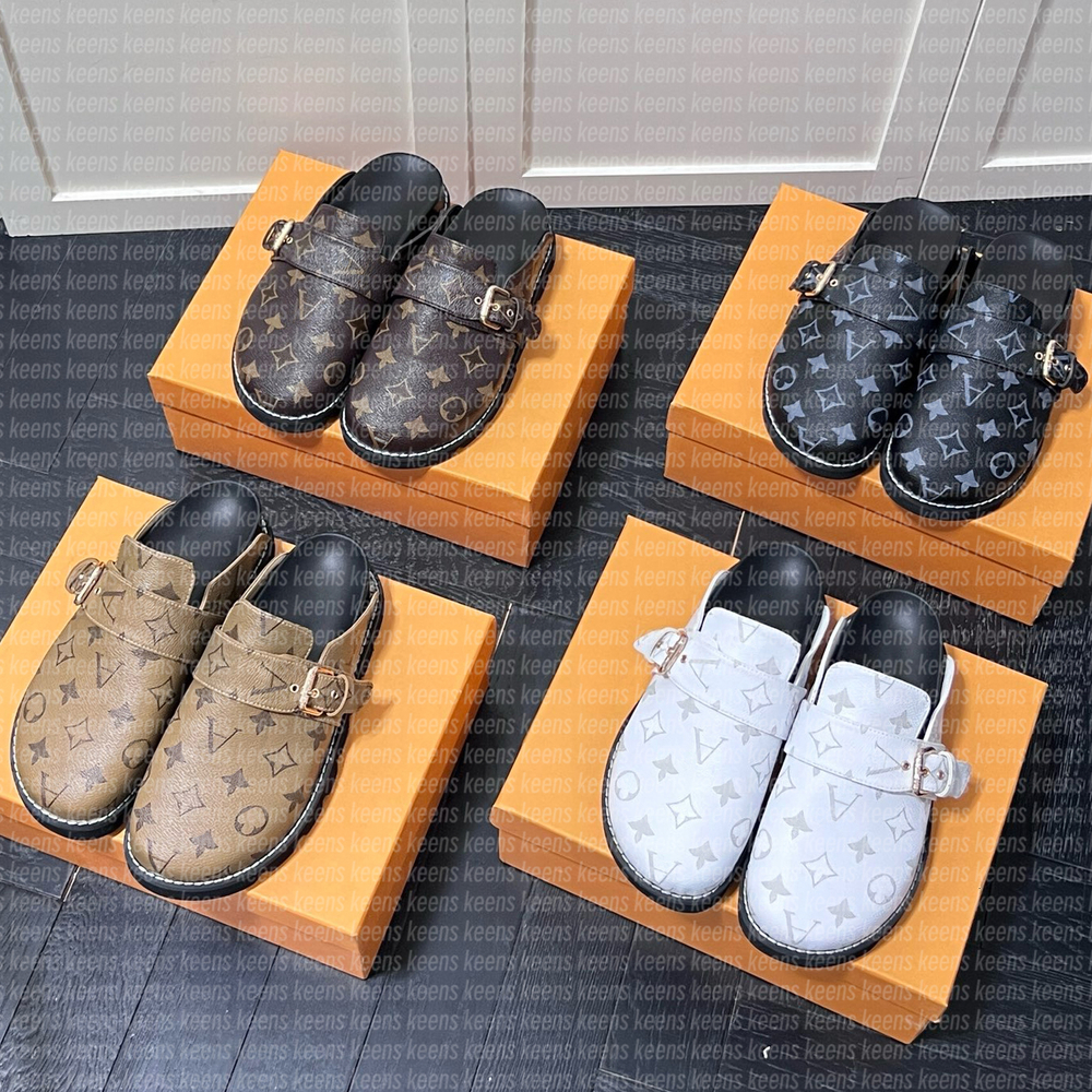 Designer Slipper Cosy Flat Sandals Calfskin Mules Clogs Denim Letter Printing Comfort Casual Shoes Platform Easy Sandal Fashion Womens