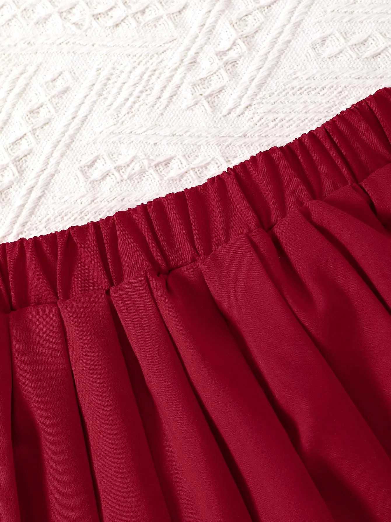 Spring 310y Kids Girls Clothes Heart Printing Tops Pleated Skirt 2pcs Sets Childrens Outdoor Daily Wear Valentines Day Gift L250926U4TQ