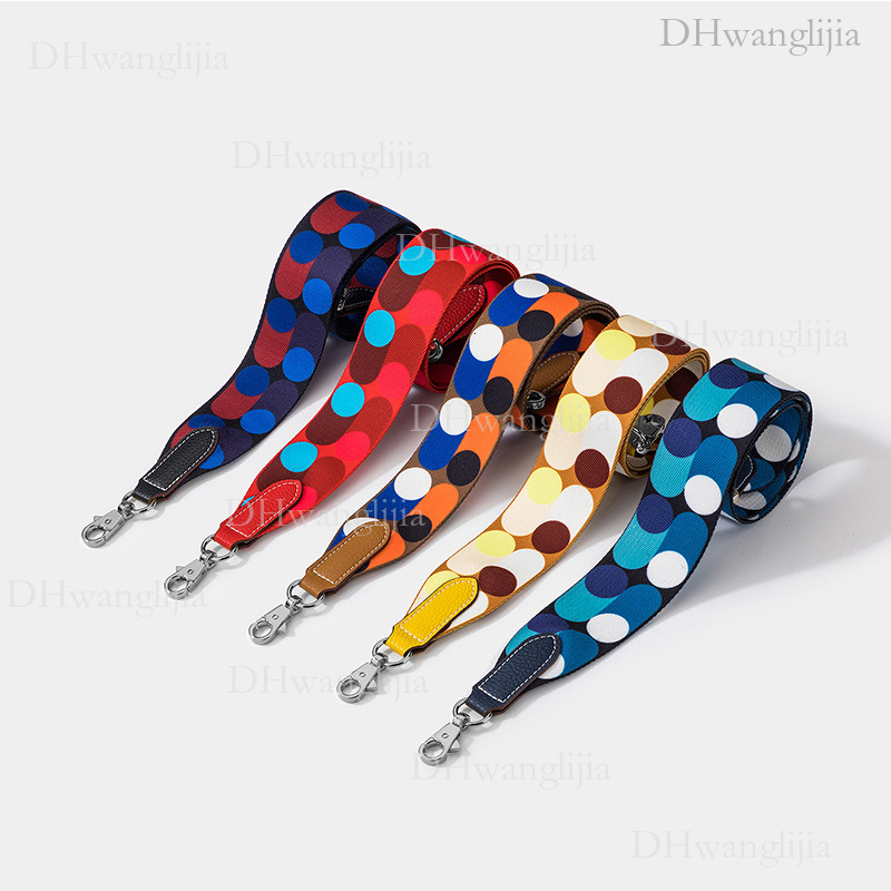 DH Luggage Accessories Women's Same Style Fashion Polka Dot Color-Block Webbing Wide Shoulder Kelly Evelyn Modified Bag Strap
