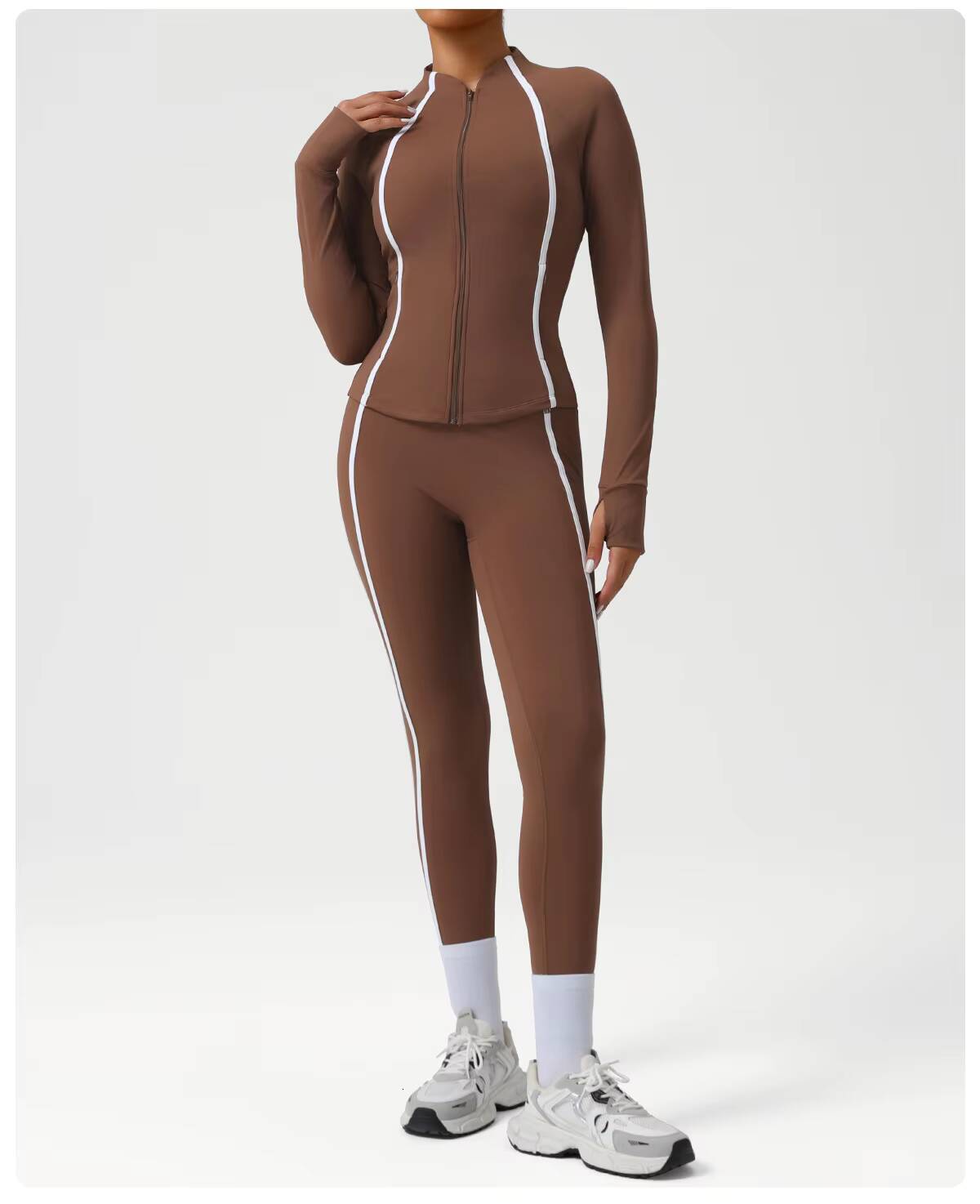 Breathable Fitness Womens Jacket Tight Yoga Exercise Longsleeved Quickdrying Zipper Coat