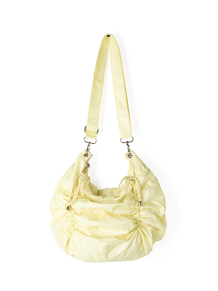 2025 New Style Japanese And Korean Niche Design High-End Sense Drawstring Pleated Versatile For Commuting Large Capacity One-Shoulder Bag