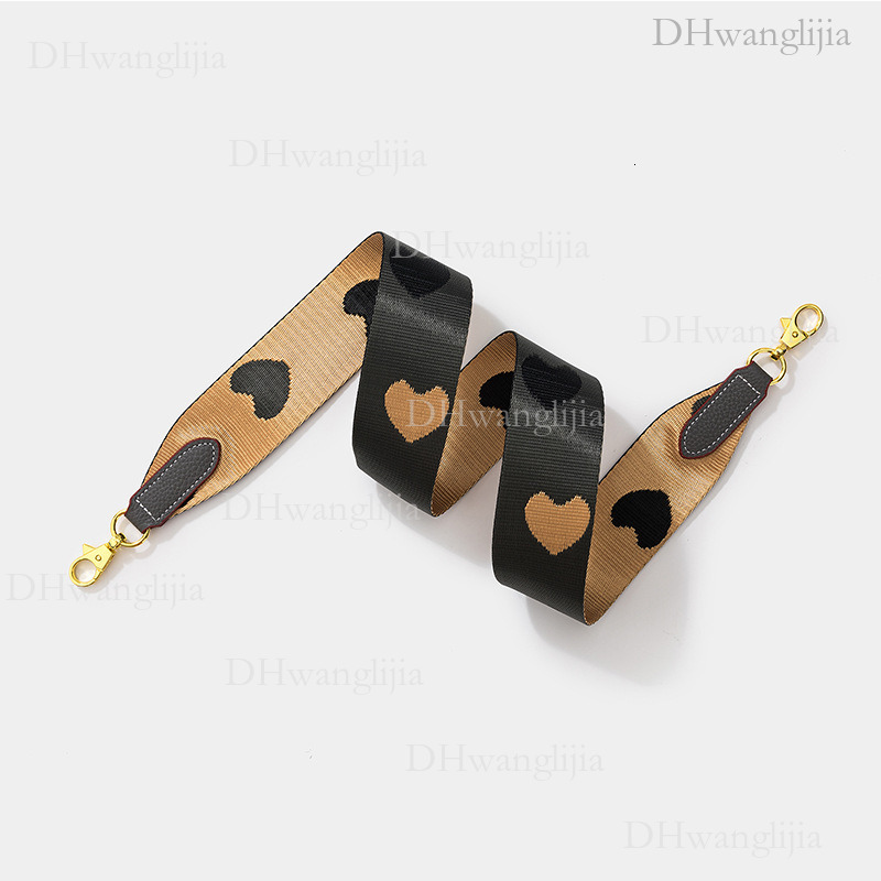DH Luggage Accessories Heart-shaped Woven Wide Kelly Evelyn Single Shoulder Crossbody Bag Replacement Strap with Gold Buckle