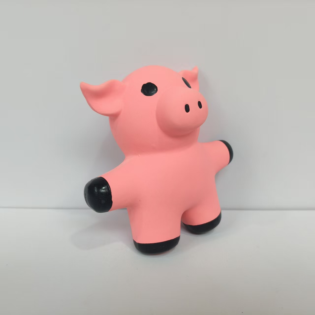 Latex Interactive Pig Dog Toy Soft Natural Rubber Sound Pink Squeaky Canine Pet Toys with Bright Colors for Small and Medium Dogs 2pcs/Pack