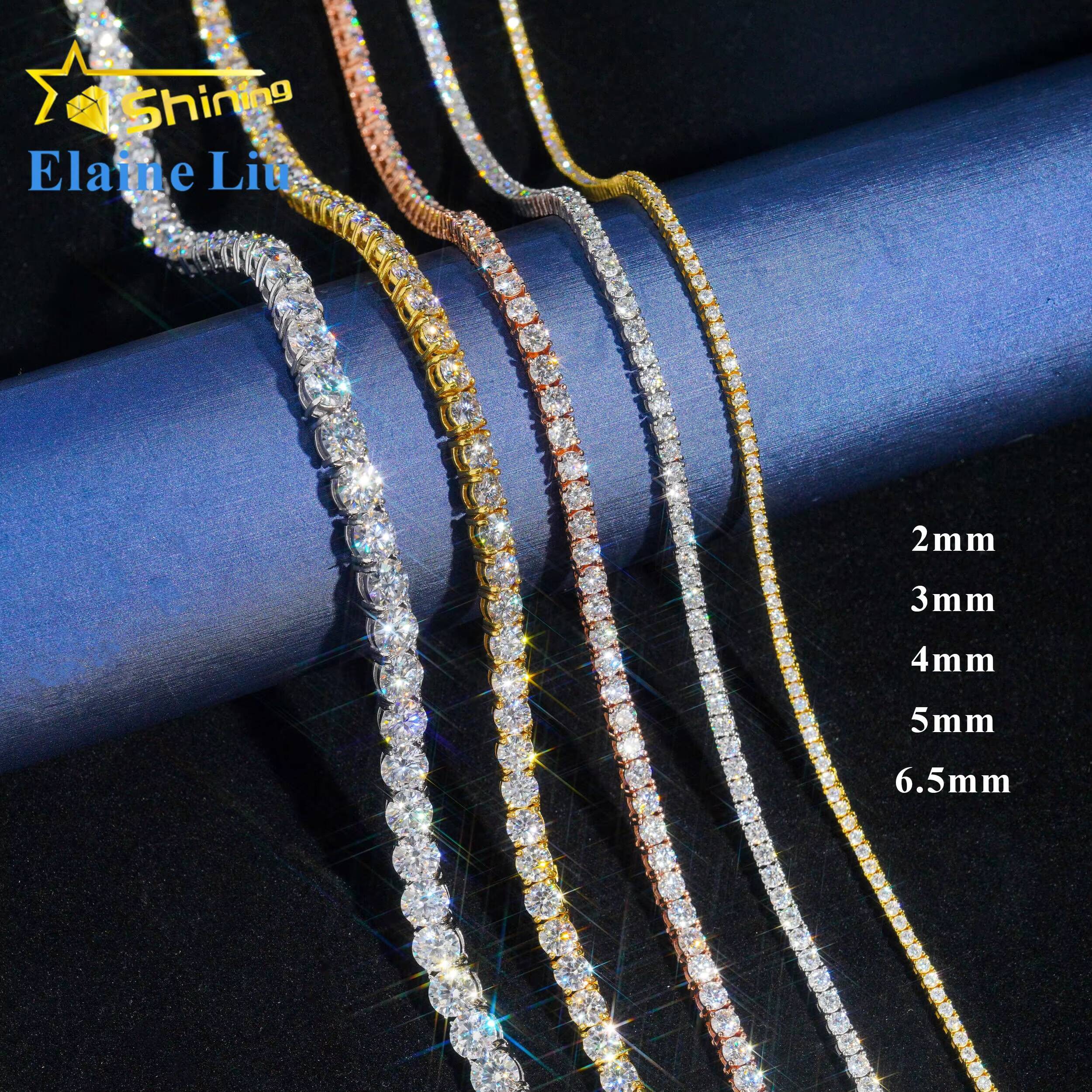 Wholesale Price Sterling Silver 925 Tennis Bracelet Necklace Hip Hop Iced Out Jewelry 5A Quality CZ Stone Zircon Tennis Chain