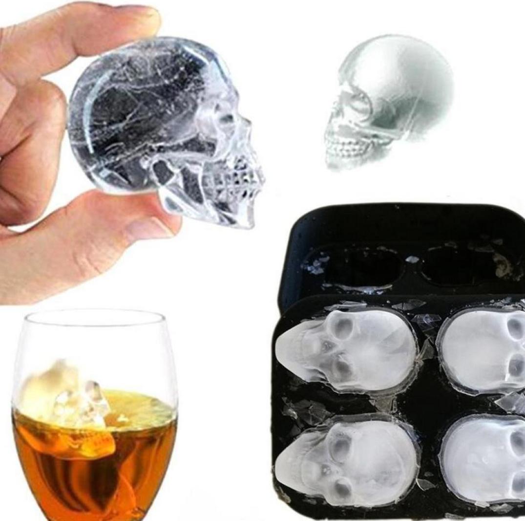 skull ice cube mold 3D silicone ice tray whiskey cocktail ball ice cube maker halloween home bar diy tools3978498