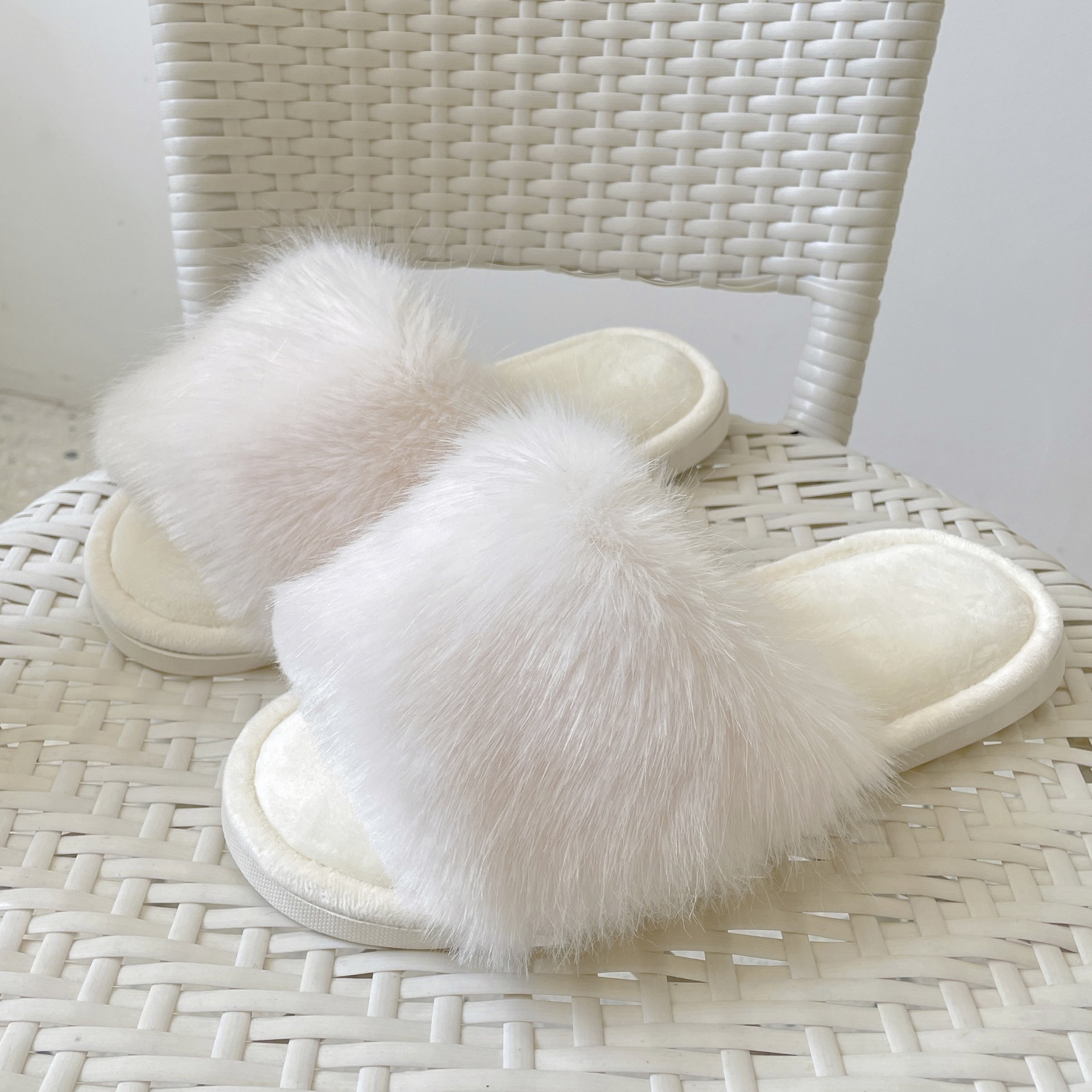 Large Plush Autumn Winter Cute Open-toe Women's Fashion Internet Celebrity Home Cotton Slippers ddmymarket