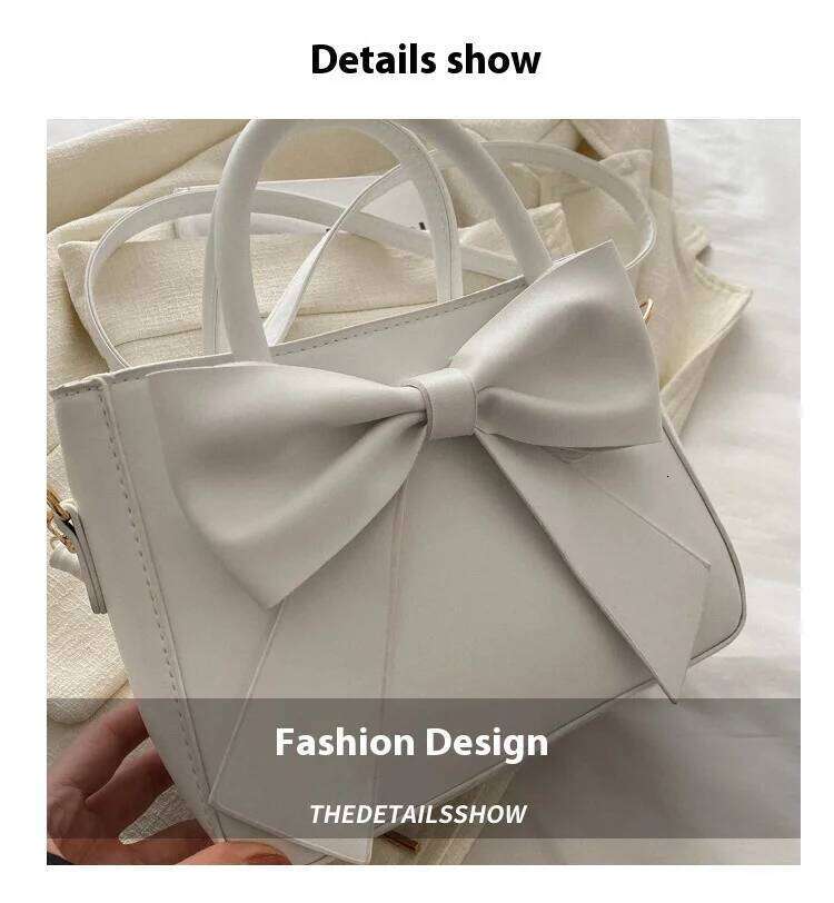 Fashionable retro single shoulder small square bag with bow design, hand-held crossbody bag, handbag