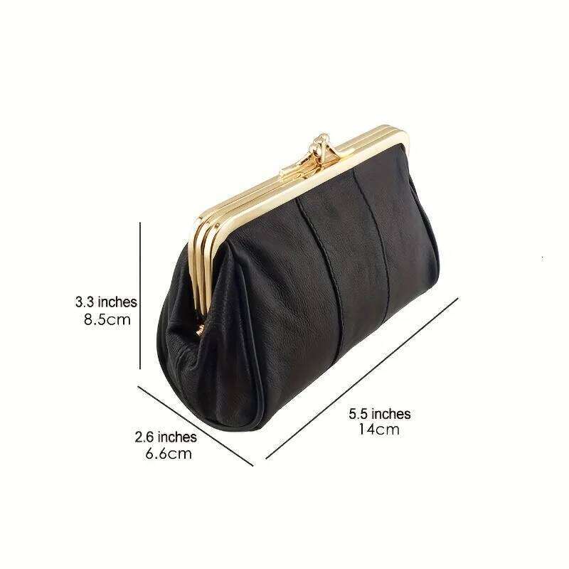 1pcs Vintage Sheepskin Metal Wallet - Large Capacity Lightweight Travel Organizer Multi-Functional Card Holder Coin Purse