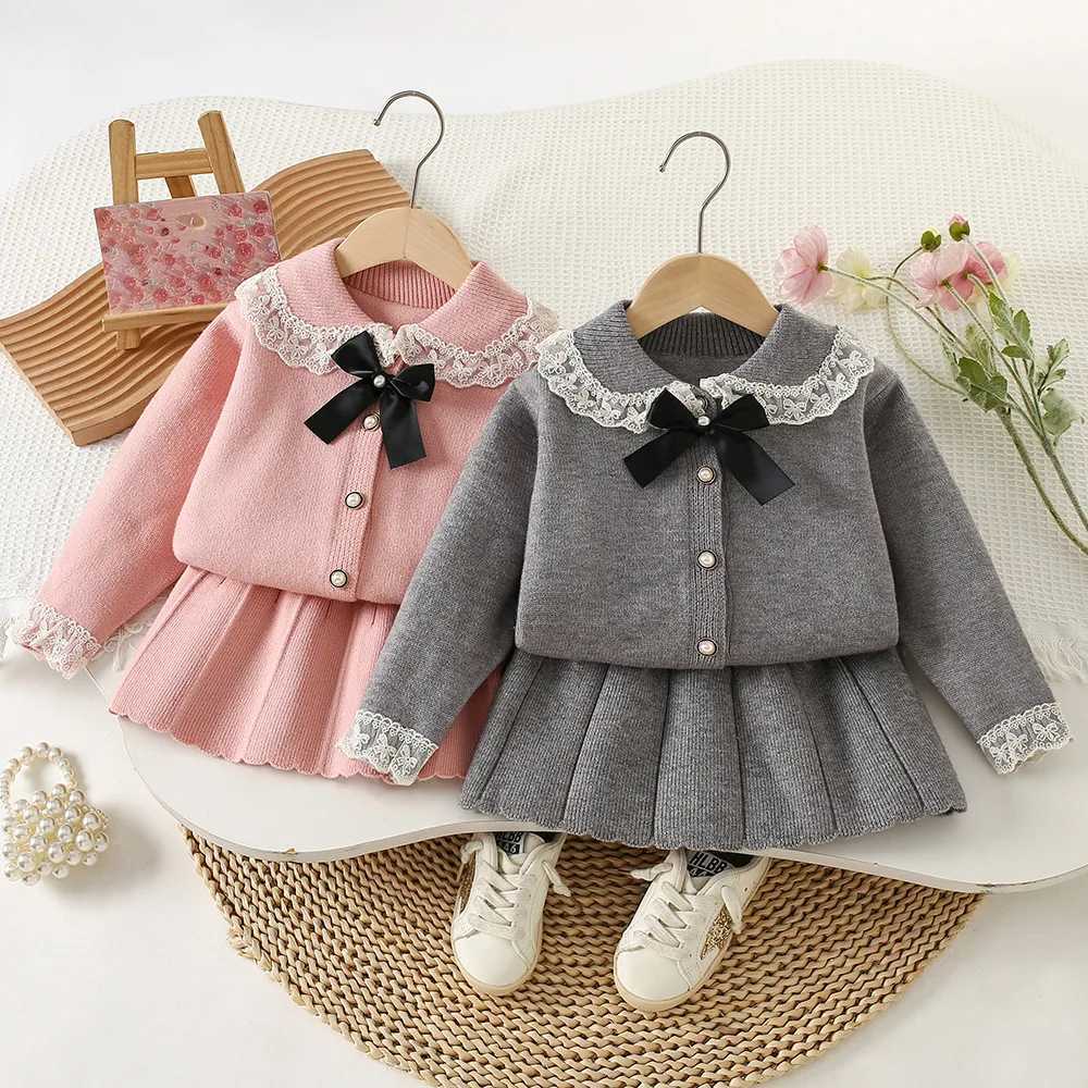 Girls Knitted Clothes Sets Autumn Winter Children Woolen Jersey Sweaters Coats Skirts Kids Princess Dress Suit For Baby Outfits L250926UIMH