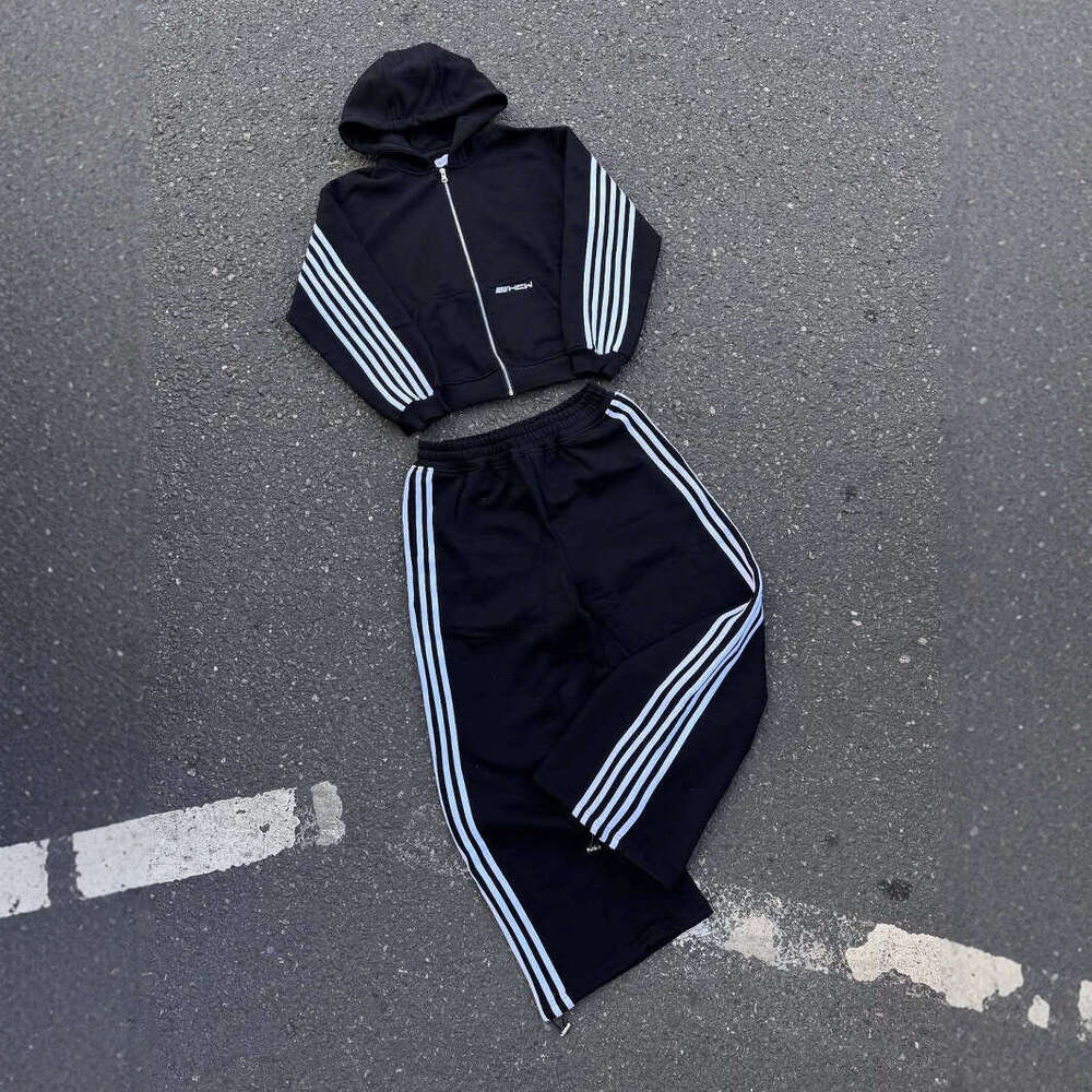 New Digital Printing Couple Men and Women Long Sleeve Hooded Two Piece Set Teenagers Trendy Style Sports