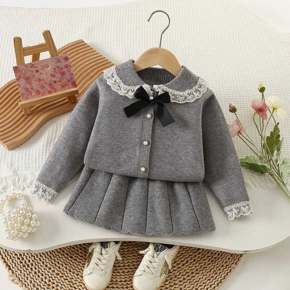 Girls Knitted Clothes Sets Autumn Winter Children Woolen Jersey Sweaters Coats Skirts Kids Princess Dress Suit For Baby Outfits L250926UIMH