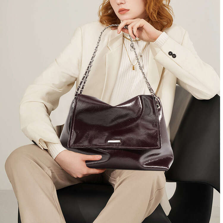 designer bag Luxury bag Genuine Leather Women's Silver High-End Chain New Large Capacity Shoulder Tote Versatile Crossbody Bag for Women