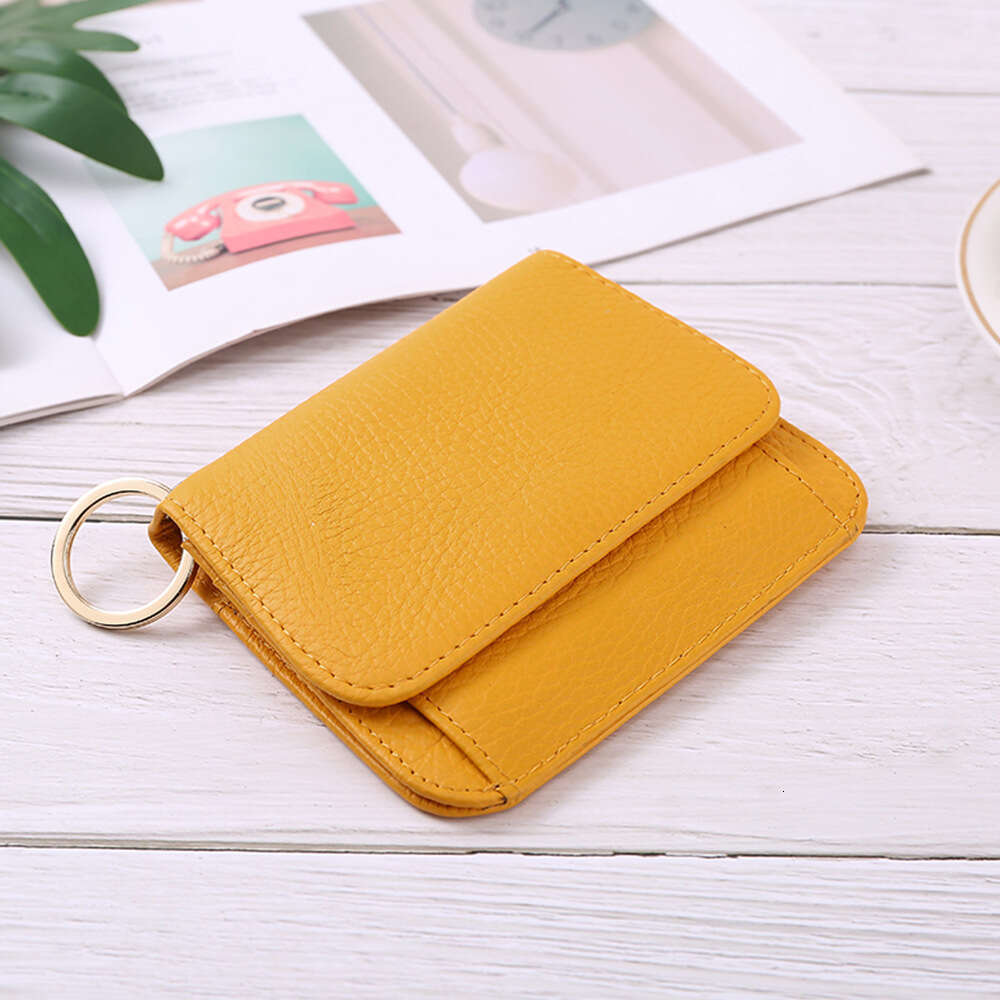 XDBOLO Short Simple Wallet Women's Holder Ins Cowhide Japanese Cute Card Clip Korean Version Mini Coin Purse B5