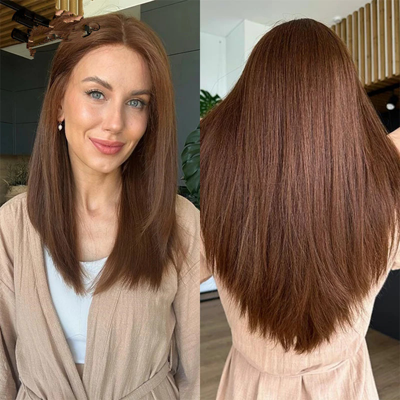 Hallows' Day Chestnut Auburn Brown 13x4 Lace Front Human Hair Wig Pre plucked Brazilian Glueless For Women Party Cosplay Use Wig