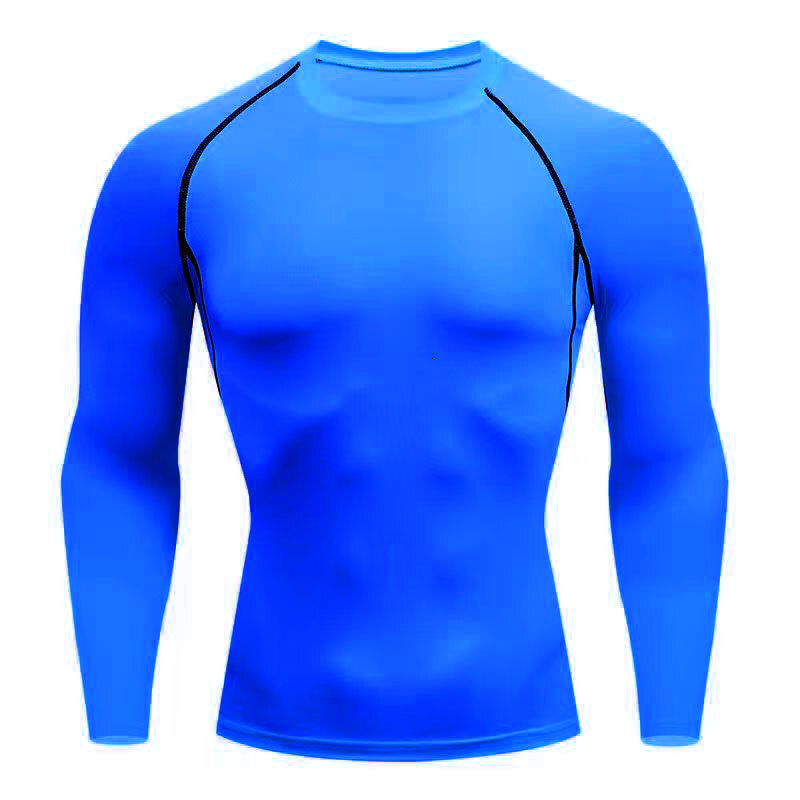 Fitness Clothing Men PRO Tight-Fitting Training Sports Running Basketball Base Layer Quick-Dry Sweat-Wicking High Elastic Long Sleeve T-Shirt