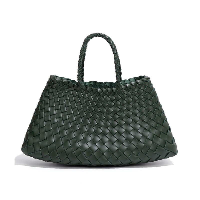 Sasa Style French Basket Handwoven Artistic Versatile High-end Handbag Soft Leather Women's Bag