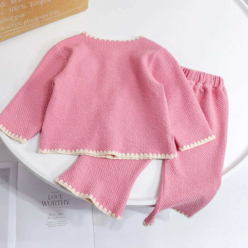 Fashion Children Clothes Sets 2024 Spring Autumn Korean Girls SingleBreasted Floral CoatsPants 2Pcs Kids Clothing Suit 16Y L250926L70B