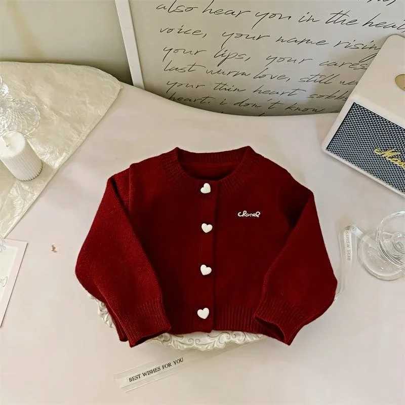 Autumn new baby girl plaid skirt solid color knitted cardigan sweater Korean college style twopiece set trendy L250926NVTS
