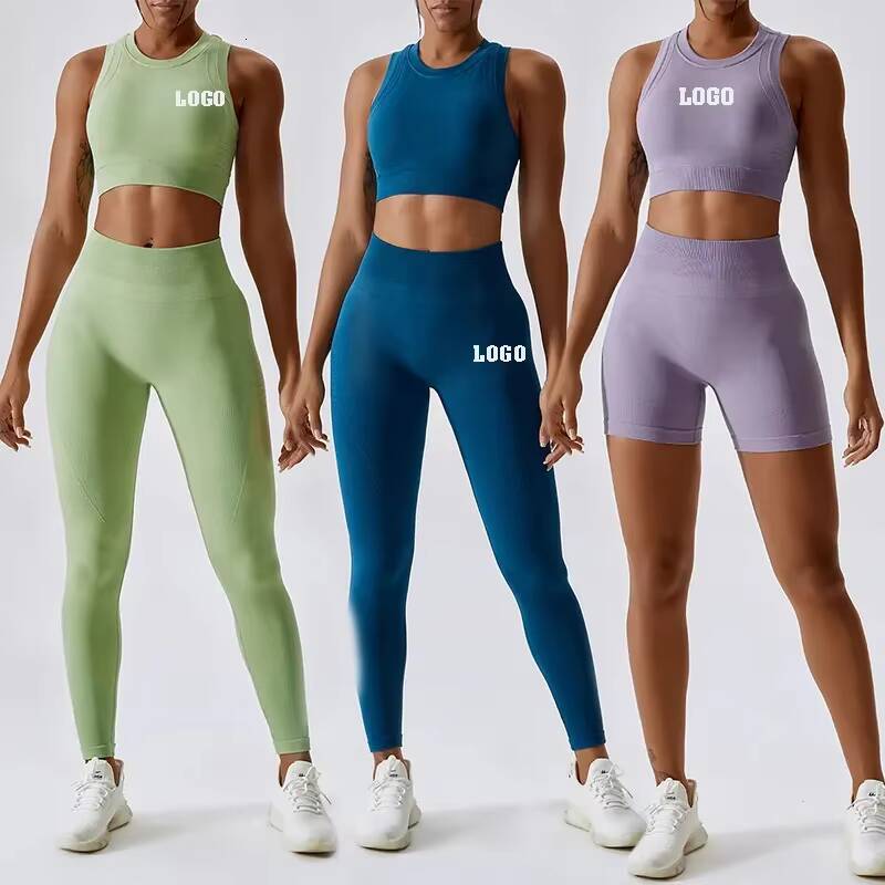 Yoga Set 4 Piece Sports Suit Female Workout Clothes Sports Bra High Waist Gym Shorts Running Women Sportswear