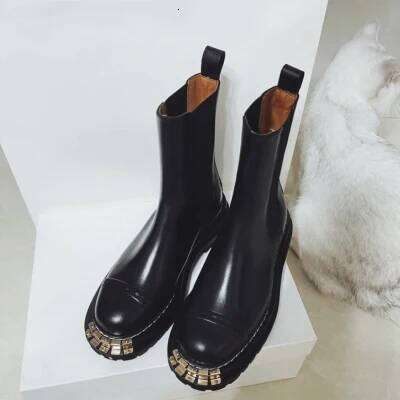 Women's Ankle Platform PU Leather Lace-up Female Footwear Thick Bottom Motorcycle Boots Casual Ladies Shoes Fashion 2021