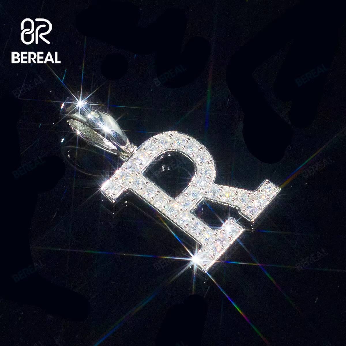 Custom Pass Diamond Tester Iced Out Vvs Moissanite Jewelry Hip Hop Single Letter Pendant Alphabet R Necklace Fine Jewelry