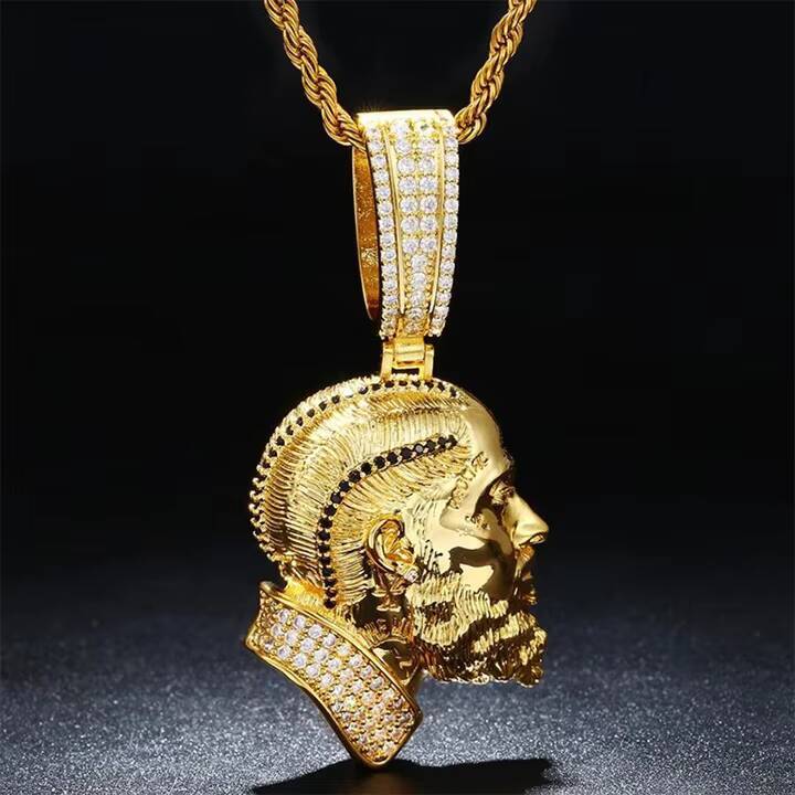 925 Silver 3d Design Fashion Enamel Mens Custom Hip Hop Moissanite Pendant