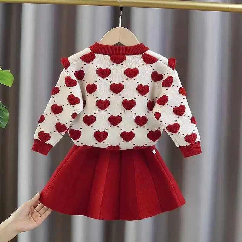 Girls Baby Sweater Set Spring and Autumn Outwear Dress Childrens Thickened Knitted Top Versatile Princess Dress L250926MELX